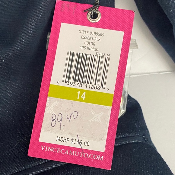 Vince Camuto Essentials ‘Denim’ Blue Indigo Blazer with Gold $149 Buttons - Picture 7 of 16